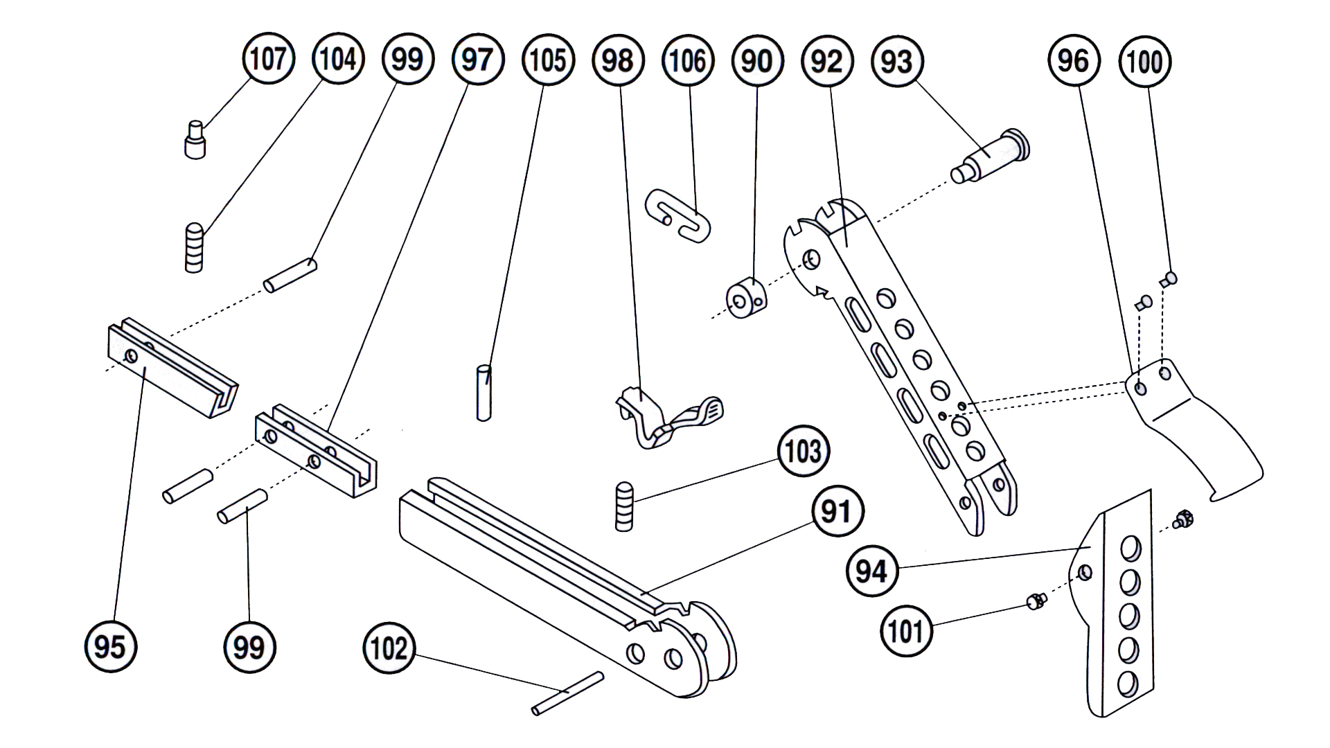 M-100 Folding Stock Diagram